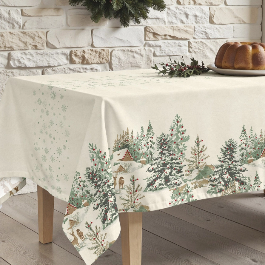 toalha de mesa natal algodão